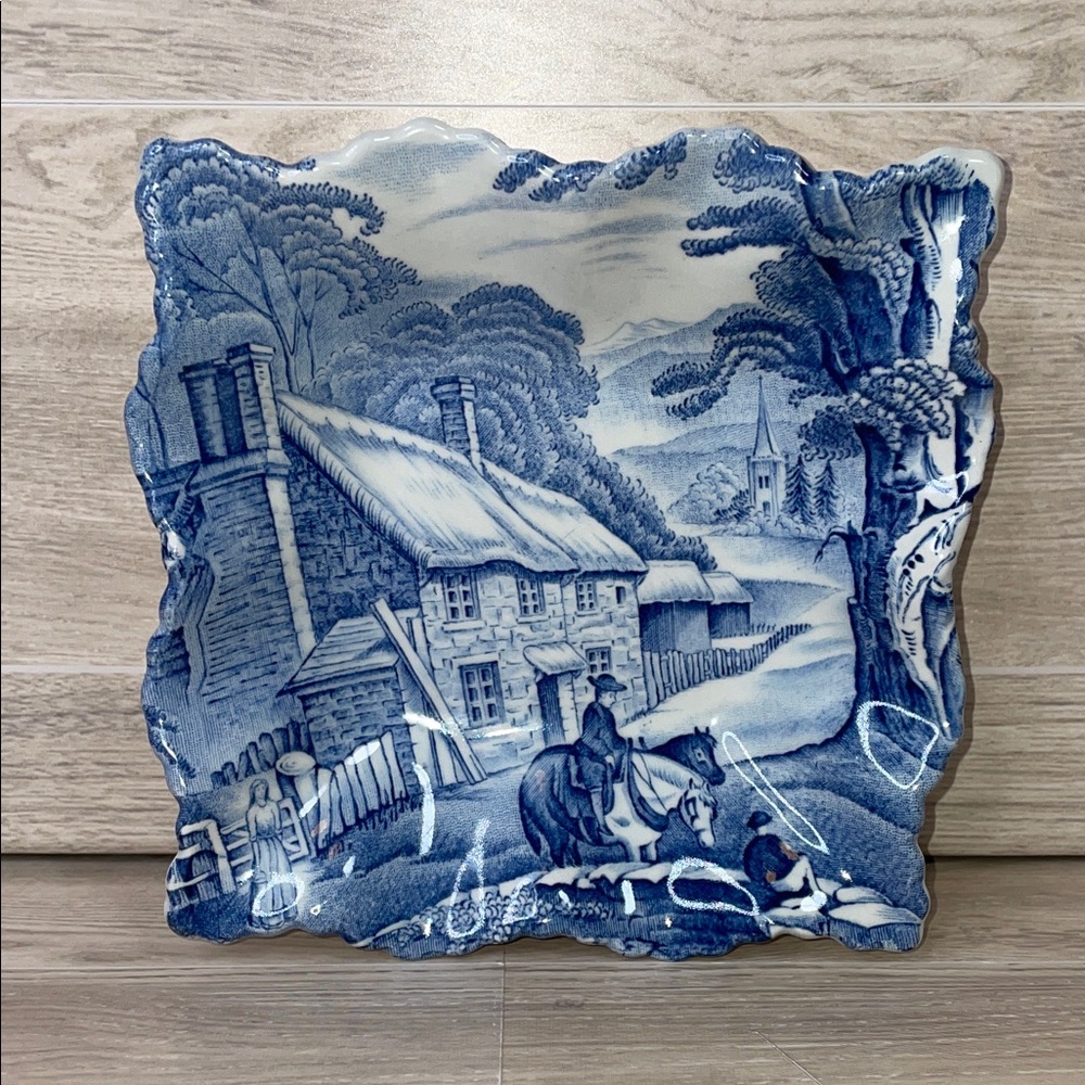 Old Foley James Kent Blue and White Trinket Dish